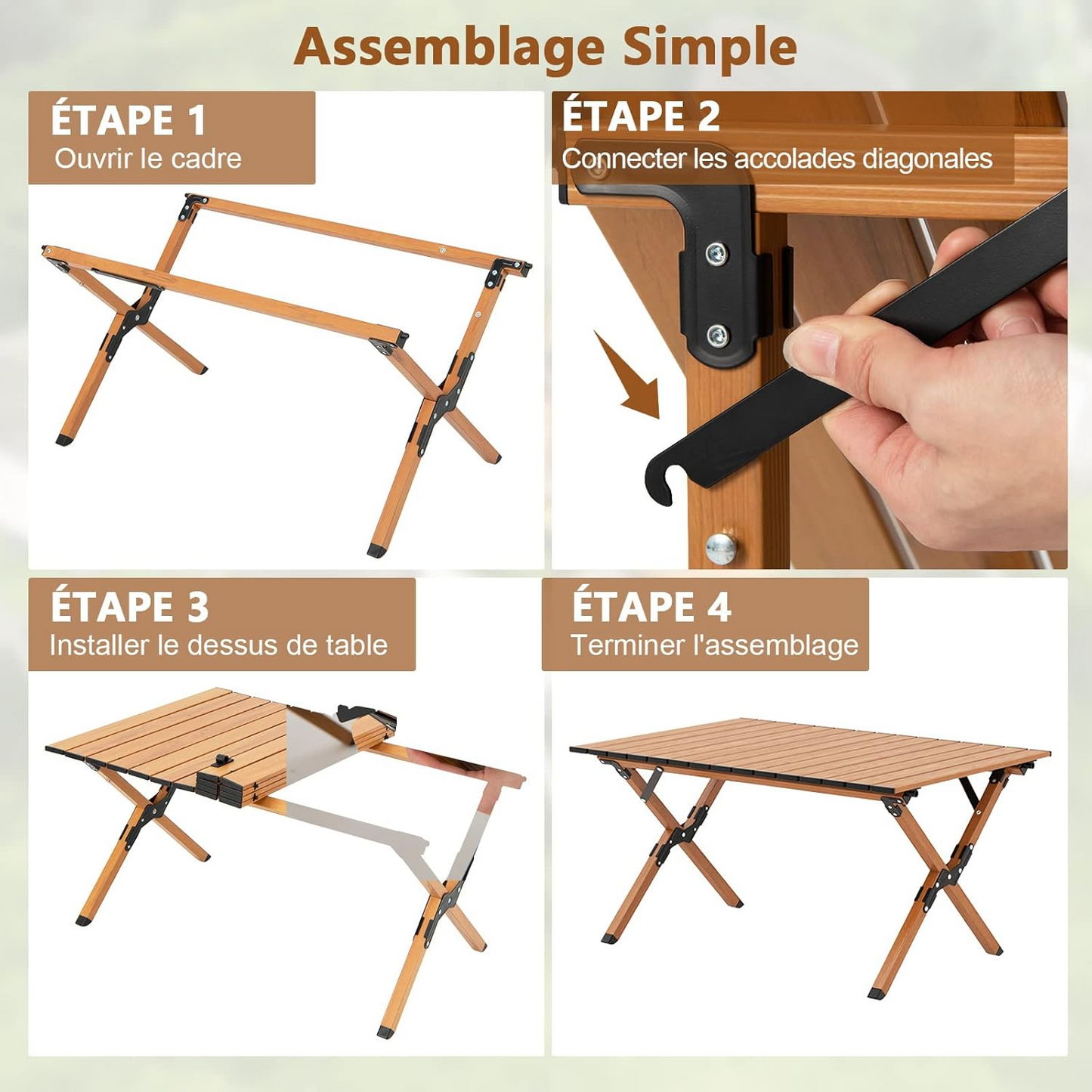 Table de pique-nique pliante GOPLUS Table de camping