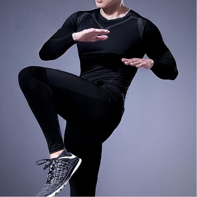 Ensemble de compression complet à manches longues pour homme