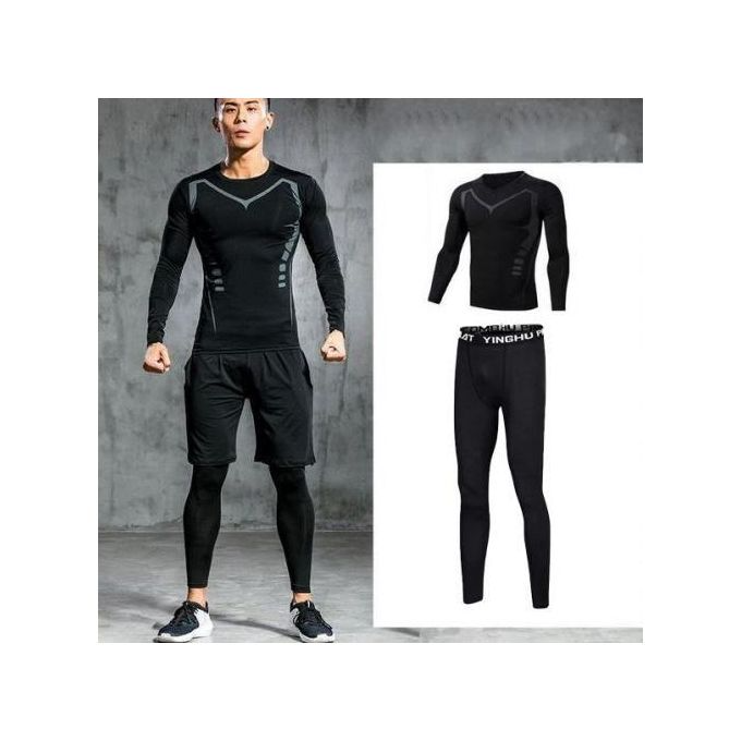 Ensemble de compression complet à manches longues pour homme