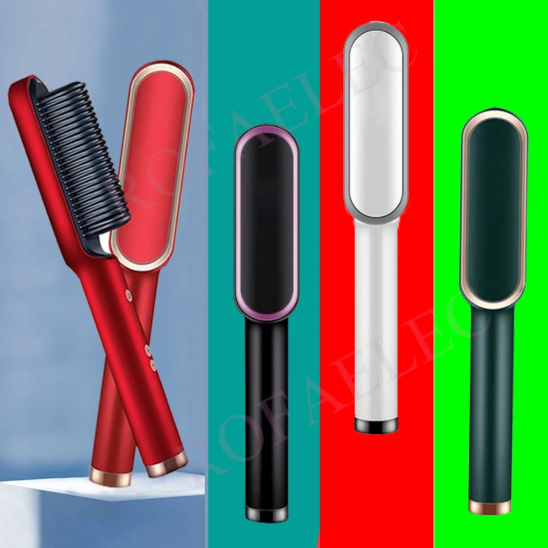 peigne droit brosse à cheveux électrique 2 en 1