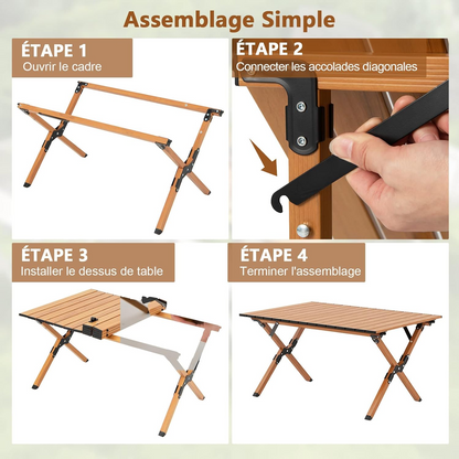 Table de pique-nique pliante GOPLUS Table de camping