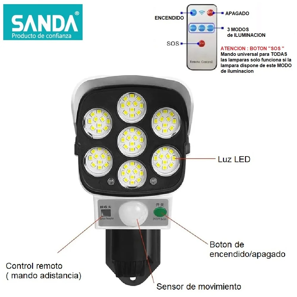 Lampe caméra à capteur solaire