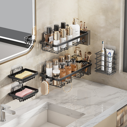 Ensemble d'étagères de rangement de salle de bain, 5 pièces de Rangement